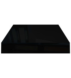 Étagère murale flottante Noir brillant 40x23x3,8 cm MDF