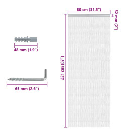 Moustiquaire de porte à chaîne 80x221 cm aluminium