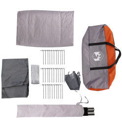 Tente de camping à dôme 1 personne gris et orange imperméable