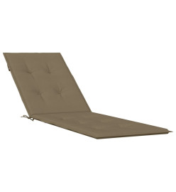 Coussin de chaise longue taupe mélangé (75+105)x50x3 cm tissu