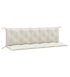 Coussins de banc de jardin lot de 2 crème mélangé tissu