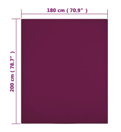 Drap-housse Jersey Bordeaux 180x200 cm Coton