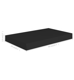 Étagères murales flottantes 2 pcs Noir 40x23x3,8 cm MDF