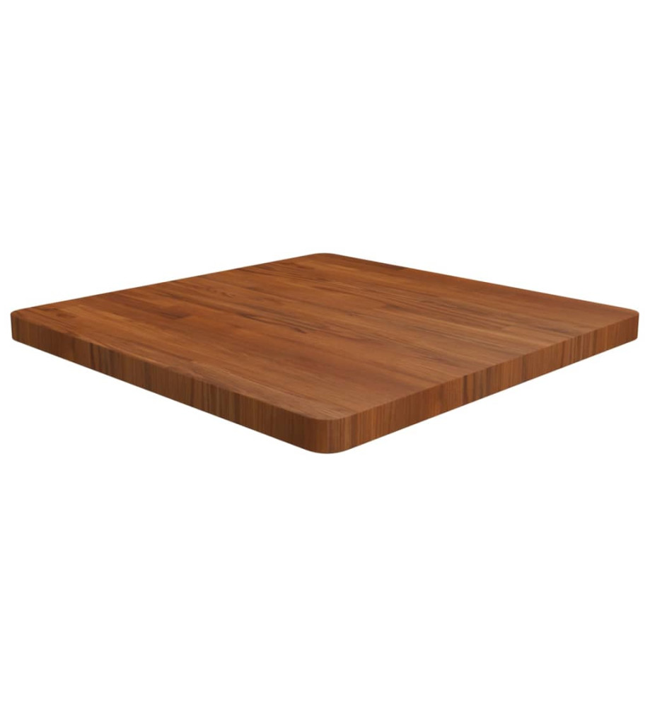 Dessus de table carré Marron foncé 70x70x4cm Bois chêne traité