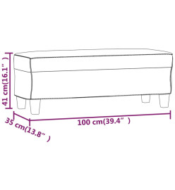 Banc Noir 100x35x41 cm Similicuir