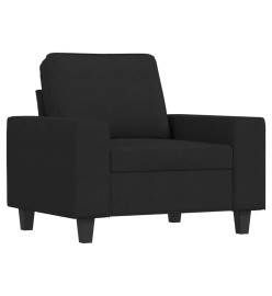 Fauteuil avec repose-pied Noir 60 cm Tissu