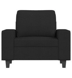 Fauteuil avec repose-pied Noir 60 cm Tissu