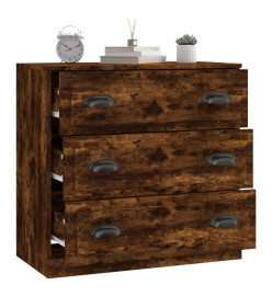 Buffet chêne fumé 70x35,5x67,5 cm bois d'ingénierie