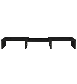 Support de moniteur Noir 60x24x10,5 cm Bois de pin solide