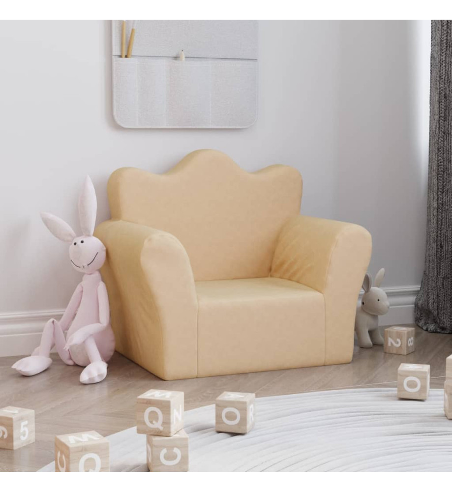 Canapé pour enfants Crème Peluche douce