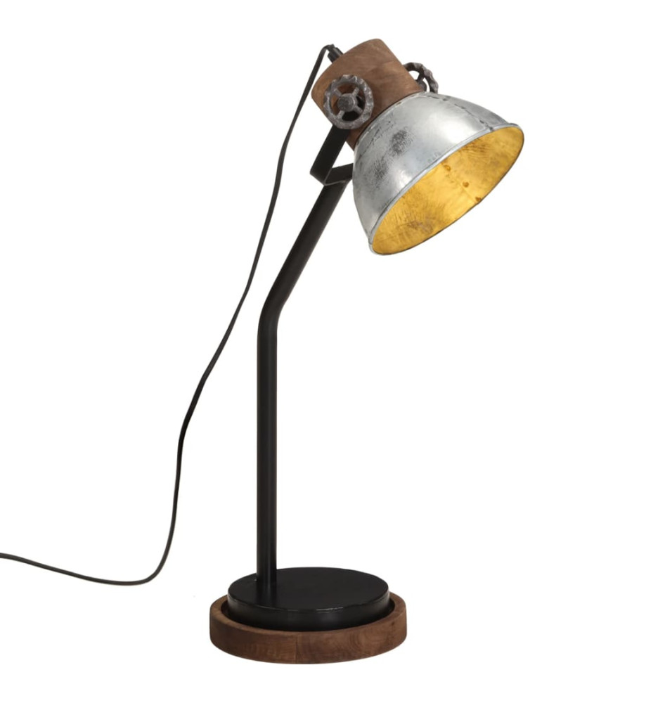 Lampe de bureau 25 W argent vintage 18x18x60 cm E27