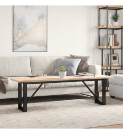 Table basse cadre en O 160x40x45,5 cm bois de pin massif fonte