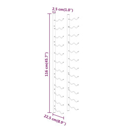 Casier à vin mural pour 24 bouteilles 2 pcs Blanc Fer