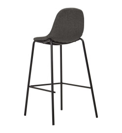 Chaises de bar lot de 2 gris foncé tissu