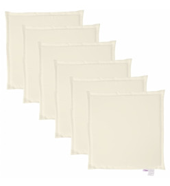 Coussins de siège de jardin lot de 6 crème 45x45x2 cm carré