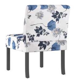 Fauteuil sans accoudoirs bleu tissu avec fleurs