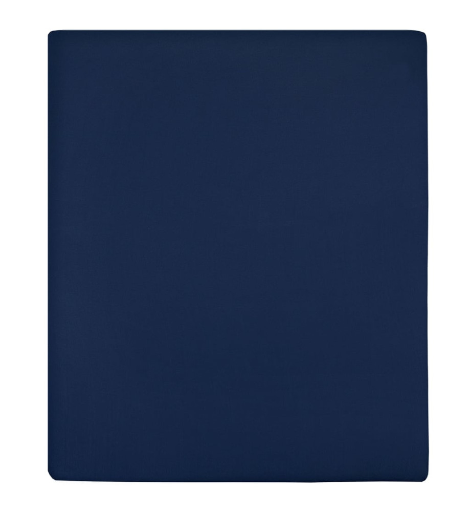 Drap-housse Jersey Bleu marine 180x200 cm Coton