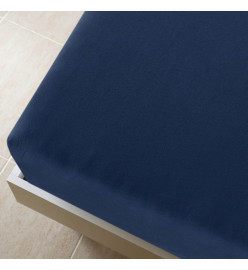 Drap-housse Jersey Bleu marine 180x200 cm Coton