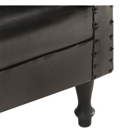 Chaise cabriolet noir cuir véritable