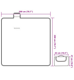 Couverture de pique-nique pliable 200x200 cm velours