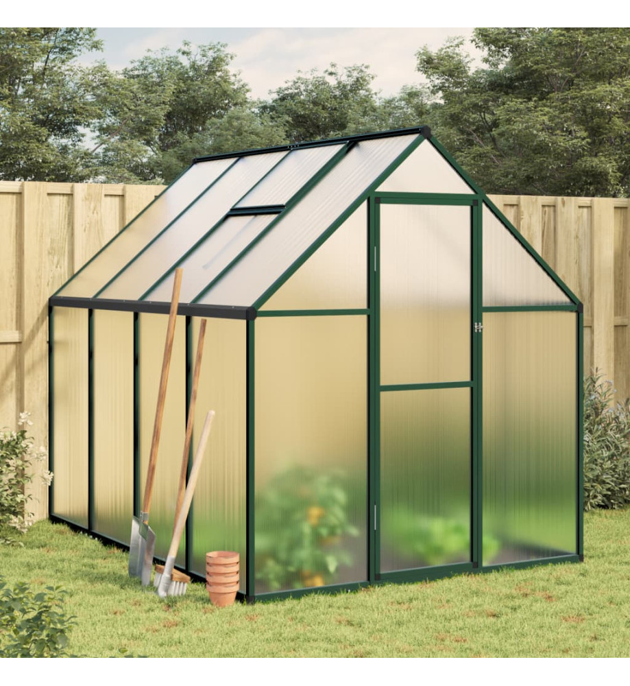 Serre avec cadre de base vert 224x169x195 cm aluminium Serre avec cadre de base vert 224x169x195 cm aluminium