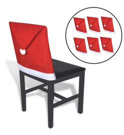 Housses de dossier de chaise 6 pcs Bonnet de Père Noël