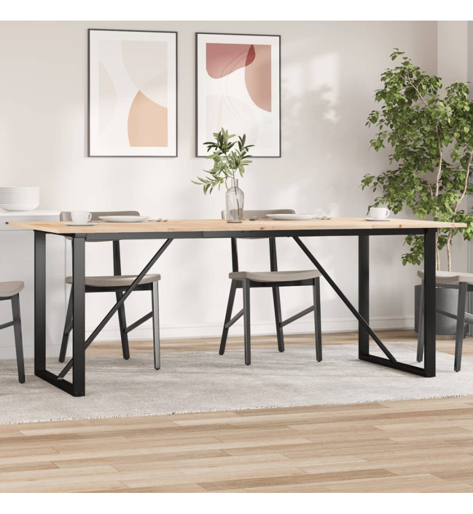 Table à manger cadre en O 200x100x75cm bois de pin massif fonte Table à manger cadre en O 200x100x75cm bois de pin massif fonte
