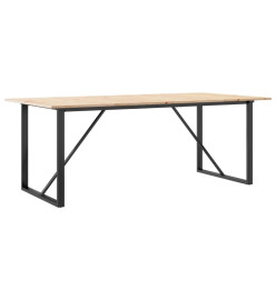 Table à manger cadre en O 200x100x75cm bois de pin massif fonte
