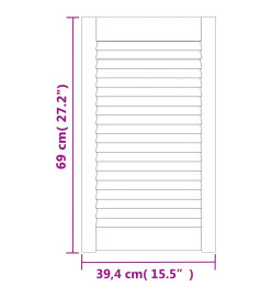 Portes d'armoire à persiennes 4 pcs blanc 69x39,4 cm pin massif