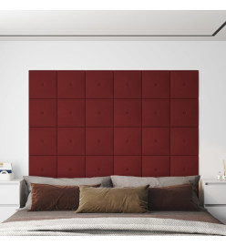 Panneaux muraux 12 pcs Rouge bordeaux 30x30 cm Tissu 1,08 m²