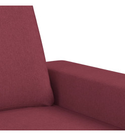 Canapé à 3 places avec repose-pieds Rouge bordeaux 180 cm Tissu