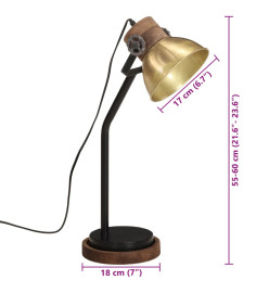 Lampe de bureau 25 W laiton antique 18x18x60 cm E27