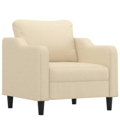 Fauteuil avec repose-pied Crème 60 cm Tissu