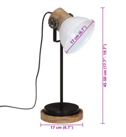 Lampe de bureau 25 W blanc 17x17x50 cm E27