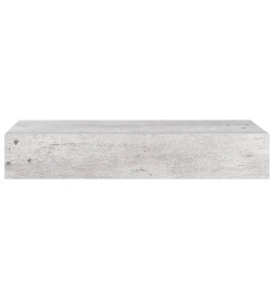 Étagère à tiroir murale Gris béton 60x23,5x10 cm MDF