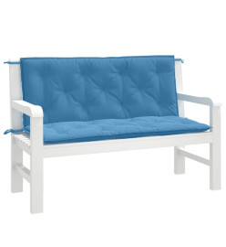 Coussins de banc de jardin lot de 2 bleu mélangé tissu