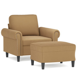 Fauteuil avec repose-pied Marron 60 cm Velours