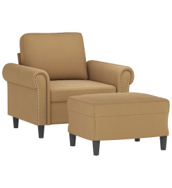 Fauteuil avec repose-pied Marron 60 cm Velours