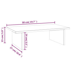 Support de moniteur Blanc 50x27x15 cm Bois de pin solide