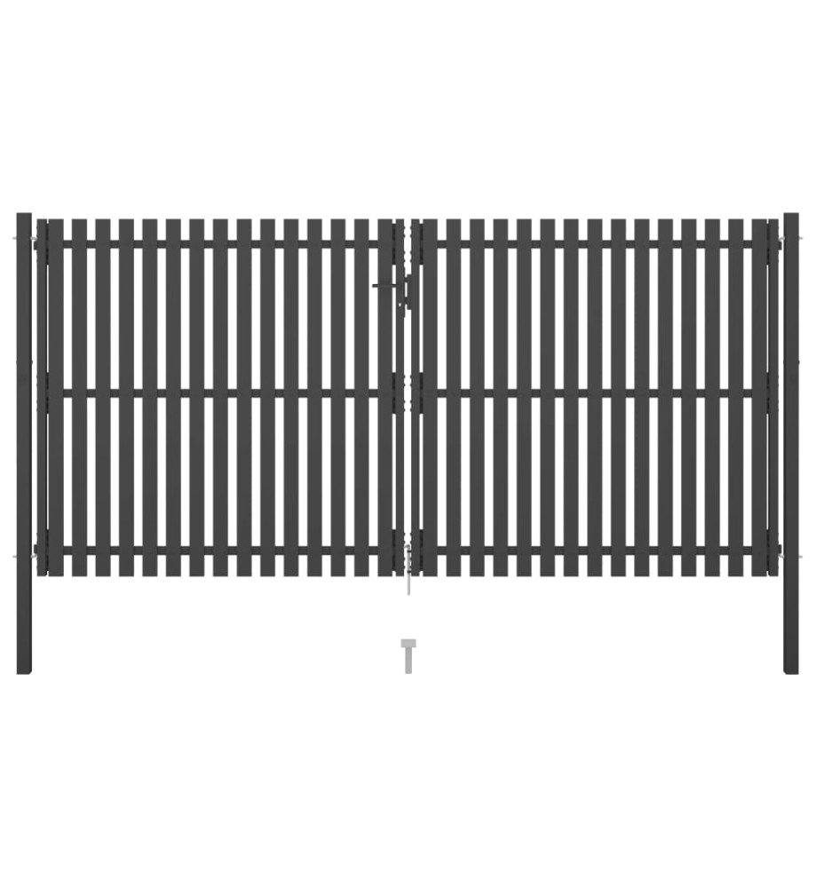 Portail de clôture de jardin Acier 4x2,25 m Anthracite