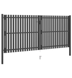 Portail de clôture de jardin Acier 4x2,25 m Anthracite