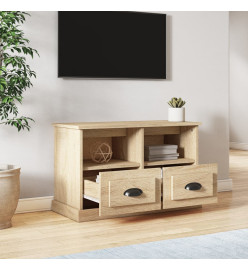 Meuble TV chêne sonoma 80x35x50 cm bois d'ingénierie