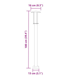 Lampadaires d'extérieur 3 pcs argenté 100 cm acier inoxydable