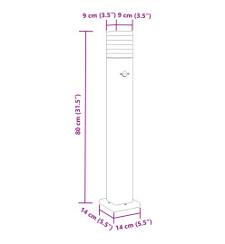 Lampadaires d'extérieur avec capteur 3 pcs noir 80 cm aluminium