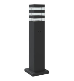 Lampadaire d'extérieur avec capteur noir 50 cm aluminium