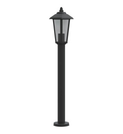 Lampadaires d'extérieur 3 pcs noir 80 cm acier inoxydable