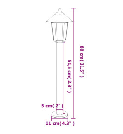 Lampadaires d'extérieur 3 pcs noir 80 cm acier inoxydable