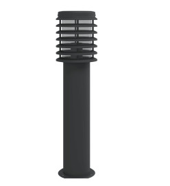 Lampadaires d'extérieur avec sortie 3 pcs noir acier inoxydable