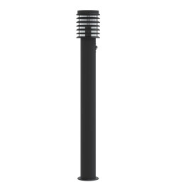 Lampadaire d'extérieur avec capteur noir 110cm acier inoxydable