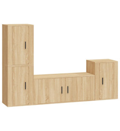 Ensemble de meubles TV 4 pcs Chêne sonoma Bois d'ingénierie